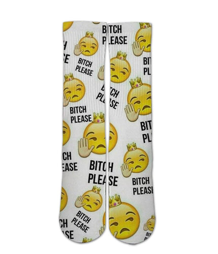 Emoji Printed Socks-B*tch please sock design-Custom Elite Crew socks - Dope Sox Official-Elite custom socks
