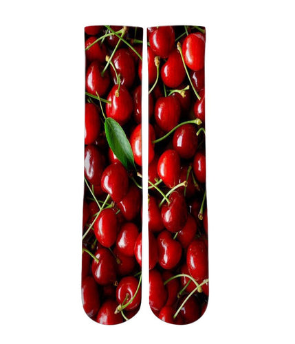 Red Cherry graphic socks - Dope Sox Official-Elite custom socks