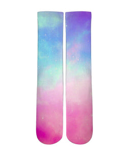 Pink Galaxy Elite printed crew socks - Dope Sox Official-Elite custom socks