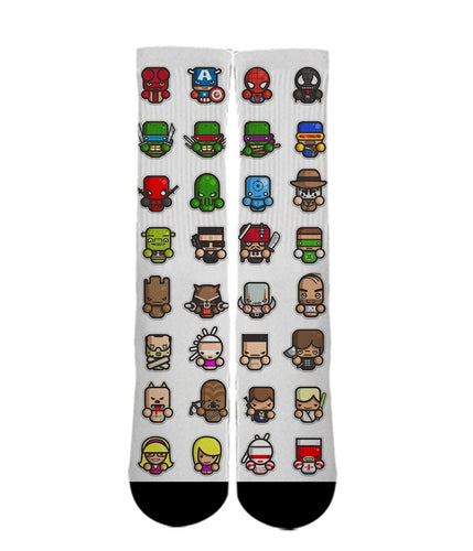 Cool Design Socks - Comic Character pattern sock design - 3d printed socks - Men/Women/Kids - Dope Sox Official-Elite custom socks