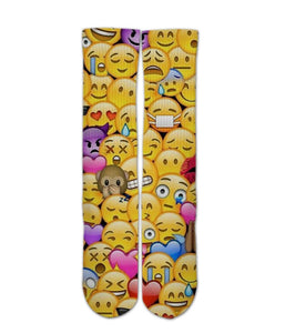 Emoji Printed Socks-Emoji mash up sock design-Custom Elite Crew socks - Dope Sox Official-Elite custom socks