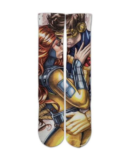 Cyclops and Jean Grey Custom Elite Crew socks - Dope Sox Official-Elite custom socks