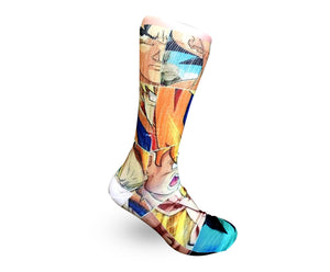 Dragon Ball Z comic book strip -Custom Elite Crew socks - Dope Sox Official-Elite custom socks