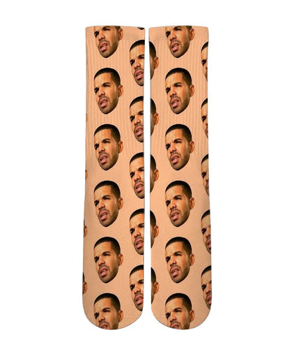 Drake Meme mash up Elite printed crew socks - Dope Sox Official-Elite custom socks