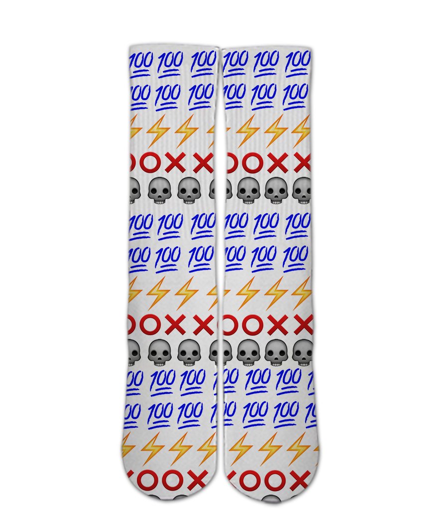 Emoji Printed Socks-Emoji sock design-Custom Elite Crew socks - Dope Sox Official-Elite custom socks