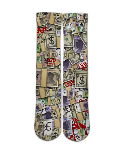 Emoji Printed Socks-Emoji Foreign money sock design-Custom Elite Crew socks - Dope Sox Official-Elite custom socks