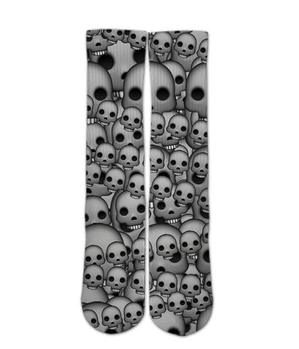 Emoji Printed Socks-Emoji Skull sock design-Custom Elite Crew socks - Dope Sox Official-Elite custom socks