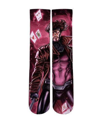 Gambit custom design all over printed crew socks - Dope Sox Official-Elite custom socks