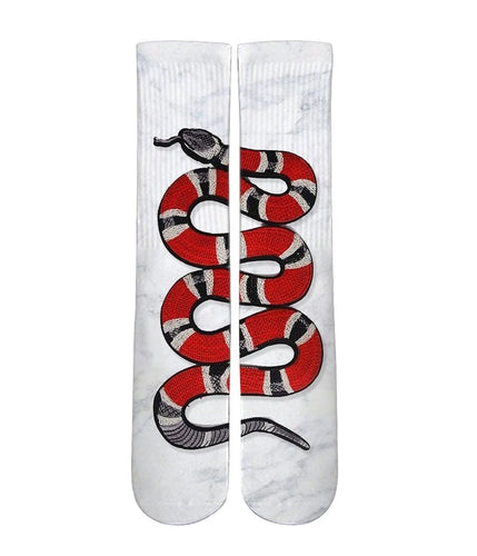 Gucci Red Snake printed crew socks - Dope Sox Official-Elite custom socks