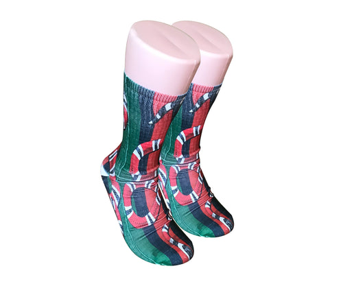Gucci Double Snake design all over printed crew socks - Dope Sox Official-Elite custom socks