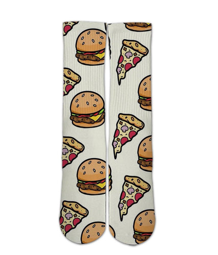 Food Printed Socks-Pizza and burger socks - Dope Sox Official-Elite custom socks