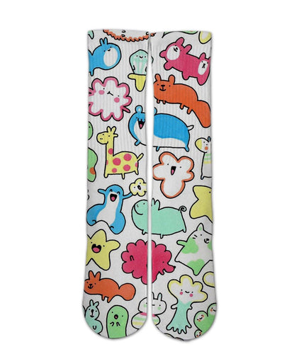 Cool Design Socks - Cartoon Animal pattern sock design - 3d printed socks - Dope Sox Official-Elite custom socks