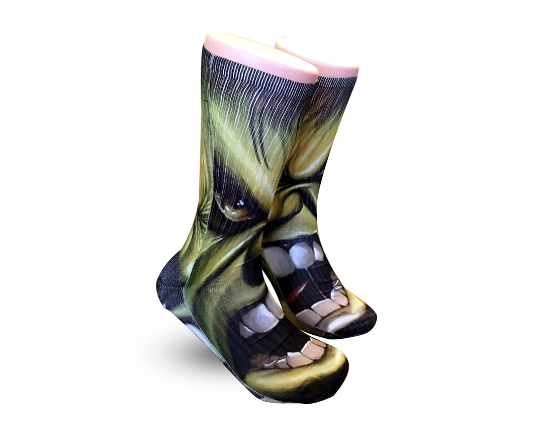 Incredible Hulk Socks -Custom Elite Crew socks - Dope Sox Official-Elite custom socks