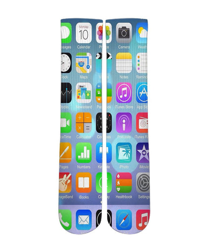 iPhone Screen Elite crew all over printed socks - Dope Sox Official-Elite custom socks