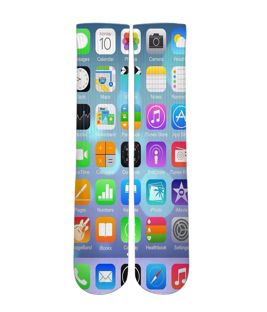 iPhone Screen Elite crew all over printed socks - Dope Sox Official-Elite custom socks