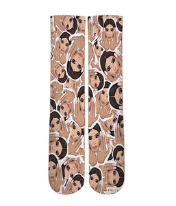 Kim kardashian Elite printed crew socks - Dope Sox Official-Elite custom socks