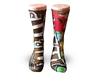 Chocolate M&M's Elite sublimated socks - Dope Sox Official-Elite custom socks