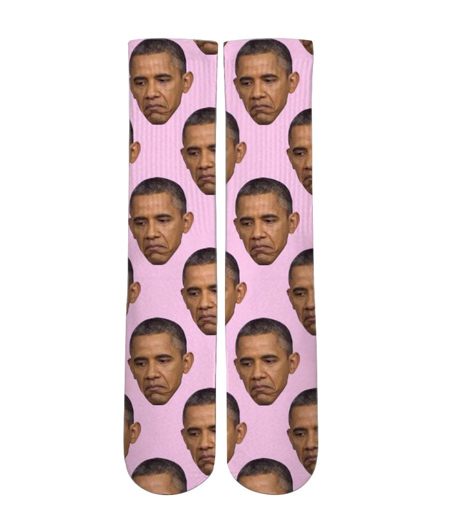 Barack Obama all over printed crew socks - Dope Sox Official-Elite custom socks