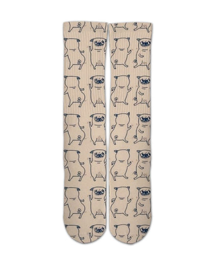 Cool Design Socks-Cute Funny Pug sock design-3d printed socks - Dope Sox Official-Elite custom socks