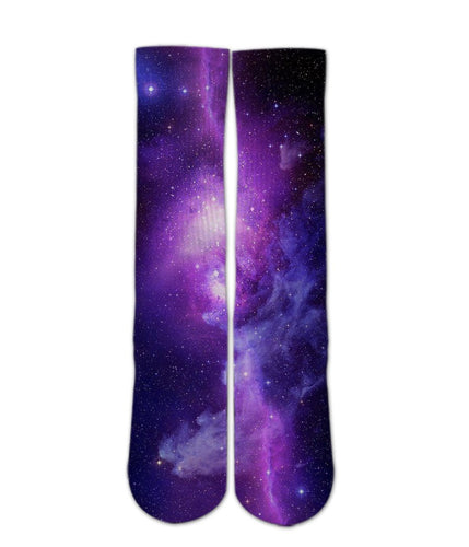 Cool Design Socks-Purple Galaxy sock design-3d printed socks - Dope Sox Official-Elite custom socks