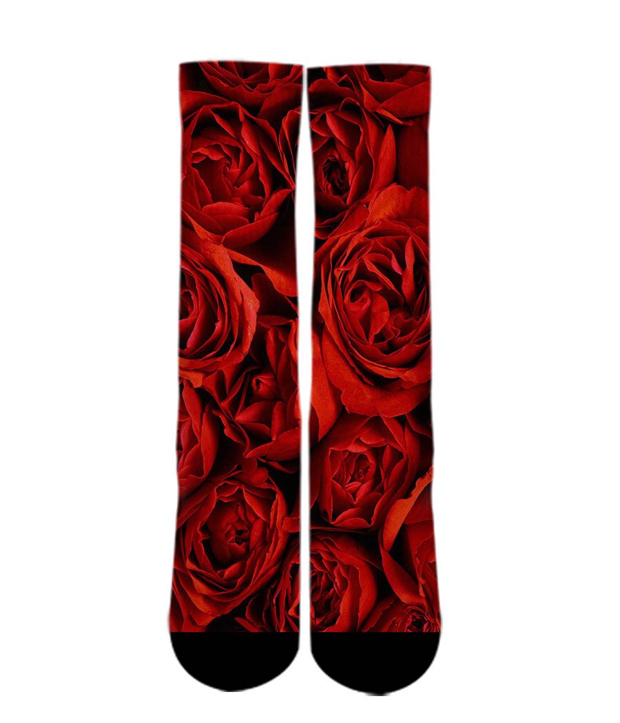 Cool Design Socks-Red Rose sock design-3d printed socks - Dope Sox Official-Elite custom socks