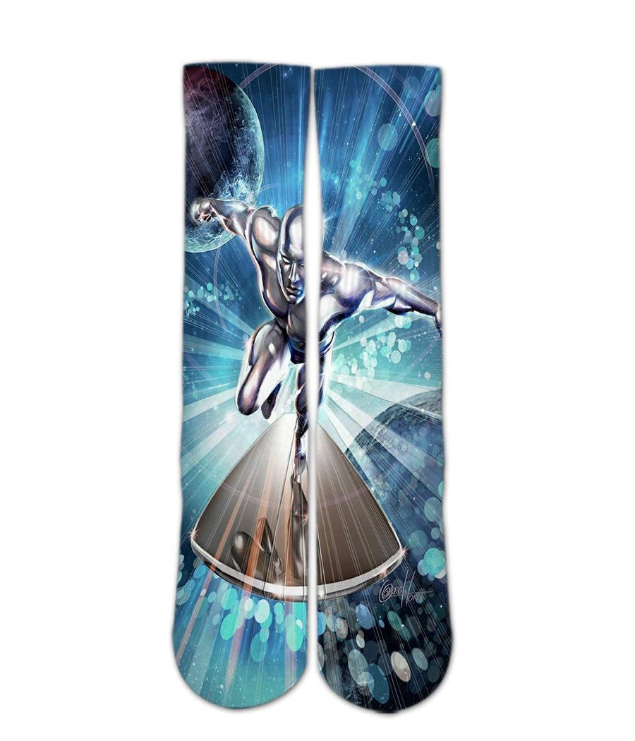 Silver Surfer printed crew socks - Dope Sox Official-Elite custom socks